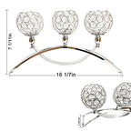 Crystal Candle Holders, 3 Arms Crystal Candelabras, Coffee Table Decorative Centerpieces for Living Room,Dinning Room Christmas Decoration, Wedding Decor,Home Decor,Wedding Gifts(Silver)