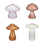 Glass Mushroom Vase, Mini Mushroom Vase, Flower vase, Creative Mushroom Glass Vase Plant Hydroponic Art Plant Table Vase (4 Color)