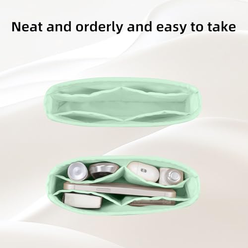 DGAZ Purse Organizer Insert，Silk Bag Organizer，Luxury Handbag & Tote Shaper Fits Chanel CF Bags - color: Vert deau, size: Small 23