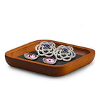 Oirlv Solid Wood Jewelry Display Tray Small Jewelry Tray Rings Earrings Bracelets Necklace Holder Organizer (Small, Grey) - color: Grey, size: 3.93"x 3.93"x 0.59"
