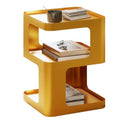 Gold Side Table,Modern end Table with Storage,Unique nightstand,Metal Bedside Tables,Accent Table for Living Room,Bedroom,Couch.no Assembly Required - color: Gold