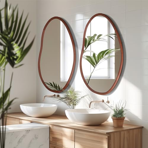 Irregular Wall Mirror Decorative Asymmetrical Mirror Abstract 32x22 inch - size: 32"L x 22"W
