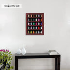 VERANI Minifigures Miniature Display Case Collectibles Display Box Wall Mount Figure Display Curio Cabinet with Lockable Anti Dust Door for Small Objects Lockable Removable Shelves - Small Mahogany - size: Small Mahogany