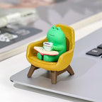 Miniature Frog Anime Figurines - Resin Desk Figurines, Cool Office Gadgets for Desk, Fun Desk trinkets Gift for Frog Lover（Yellow Sofa） - size: 02-frog-sofa-yellow