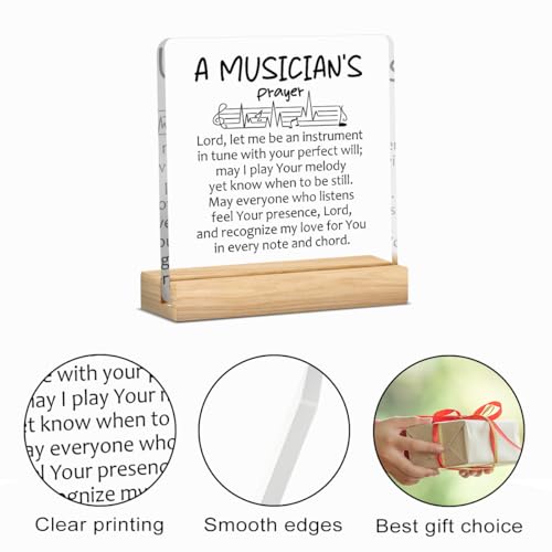 Music Lover Gift Musicians Gifts Graduation Gifts for Music Teacher Music Lover Office Home Desk Shelf Decor Acrylic Sign