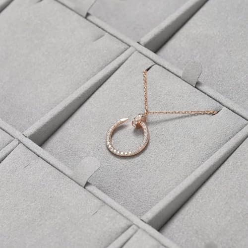 Microfiber 4 Slots Jewelry Pendant Display Tray Jewelry Necklace Organizer Display Tray(Gray) - size: 5.49" x 5.5" x 0.78"