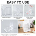 6 Pack Acrylic Book Stand for Display Adjustable Clear Display Holder Easel Collector Stand for Home Office Back to School Comic Album CD Magazine Postcard Artworks (4.2 x 4.3 x 2.35 Inch) - size: 4.2 x 4.3 x 2.35 inch
