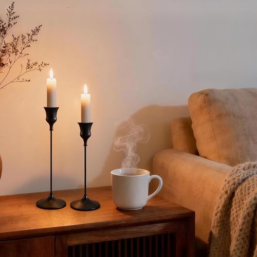 Showin Candlestick Holders Black, 3 Packs Taper Candle Holder for Candlesticks, Candle Sticks Holder Decor for Home Decor - color: Black