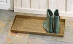 HF by LT Antlers Pattern Metal Boot Tray, 30 x 13 inches, Antique Brass Finish - color: Antlers Pattern, Antique Brass Finish