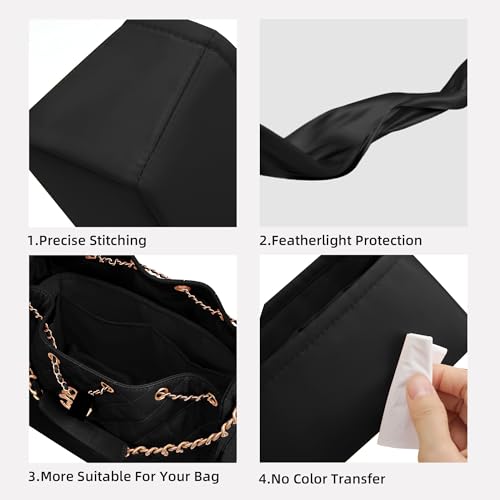DGAZ Silk Purse Organizer Insert Fits Chanel 25 Handbags，Silky Smooth Bag Organizer，Luxury Handbag & Tote Shaper(Black,Small) - color: Black, size: Small