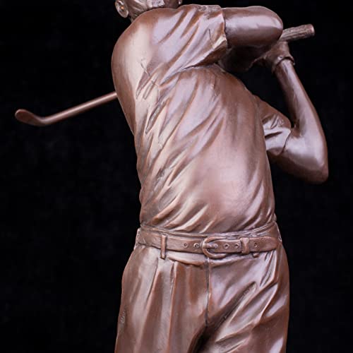 Realong Classical Golf Man Bronze Statue, 22.8'' Bronze Golfer Figurine Sculpture Modern Art Home Office Decor Crafts Ornament Gift - size: 22.8" Black Man