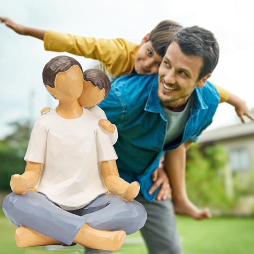 kullder Father and Son Figurines Statues, Birthday Gifts for Dad from Son, Dad Gift for Fathers Day, Christmas, Birthday, Boy & Dads Sculptures, Father Memorial Gift for Loss of Child - color: Father and Son Figurines