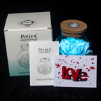 Preserved Real Roses with Colorful Mood Light Wishing Bottle,Eternal Rose，Never Withered Flowers, Christmas Anniversary Valentine's Mother's Day,a Gifts for Women 4.3inch 1pcs（Light Blue） - color: Light Blue