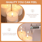 Eywamage Clear Glass Flameless Candles with Remote Timer, Flickering Battery LED Pillar Candles Set of 3 - color: Clear