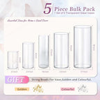 5pcs Glass Vase Cylinder Vases for Centerpieces Small Flower Glass Vases Home Decor Centerpiece Table Clear Flower Vase Decorations for Wedding＆Holiday 4,6,7.5,8,10 Inch Tall - size: 5Pack-4+6+7.5+8+10Inches