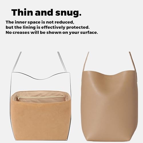 DGAZ Lightweight Purse Organizer Insert for The Row Ns Parker Tote S/M/L, Silk DupontPaper Inner Bag for Luxury Bag (Medium, Chai) - color: Chai, size: Medium