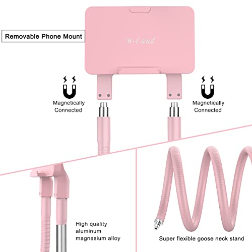 B-Land Cell Phone Holder, Universal Mobile Phone Stand, Lazy Bracket, DIY Flexible Mount Stand with Multiple Function - color: Pink