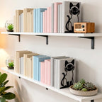Peacoblue Metal Bookends for Shelves, Modern Decorative Heavy Duty Study Book Ends Stoppers for Office, Desk, Shelf, Room 5.3"x4.3"x7.9" Cast Iron Simple Tall Bookends 1 Pair (Siamese Cat) - style: Siamese Cat