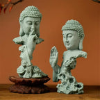 livelyfish Meditating Buddha Statue Zen Garden Statues Sandstone Thinker Buddha Sculpture Figurine for Fish Tank Aquarium Home Decorations, Gift (B) - size: B