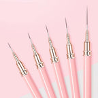 Metallic Nail Art Brushes Superfine Brush 5 Pcs Kit Professional Nail Liner Brush Nail Details Brush Nail Painting and Drawing Liner Brush for Nail Salons - color: g-5pcs