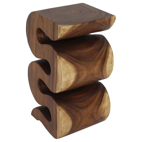 Haussmann Wood Wave BR Verve Accent Snake Table 12 x 14 x 25 in H Walnut Oil - color: Walnut, size: Large