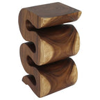 Haussmann Wood Wave BR Verve Accent Snake Table 12 x 14 x 25 in H Walnut Oil - color: Walnut, size: Large