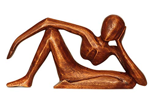 G6 Collection 12" Abstract Sculpture Wooden Handmade Handcrafted Art - Relaxing Man - Statue Home Decor Decorative Figurine Accent Decoration Hand Carved Relaxing, Model A - style: Model A