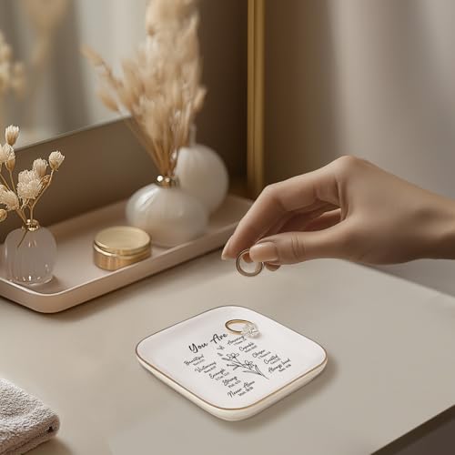 Christian Gifts for Women - Jewelry Tray，Confirmation Gifts for Teen Girls, Bible Verse Gift, Religious Gifts for Women, Baptism Gifts for Girl, Great Gift for Daughter’s Confirmation (You Are) - style: You Are
