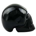 mookaitedecor 1 Inch Black Obsidian Crystal Skull Sculpture Set of 5, Hand Carved Gemstone Statue Figurine Collectible Healing Reiki - color: Black