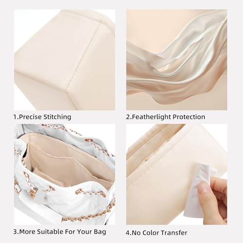 DGAZ Silk Purse Organizer Insert Fits Chanel 25 Handbags，Silky Smooth Bag Organizer，Luxury Handbag & Tote Shaper(Craie,Mini) - color: Craie, size: Mini