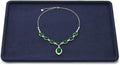 Microfiber Jewelry Trays Stackable Ring Earring Bracelet Necklace Bangle Watch Display Tray Drawer Organizer 13.77 * 9.44 * 0.59inch (Blue - color: Blue, size: 35*24cm Tray