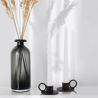 2PCS Black Taper Candle Holders with Round Handle, Matte Iron Candlestick Holders Centerpieces for Home Decoration, Wedding Anniversary, Party, Housewarming Gifts. - size: Round with Handle