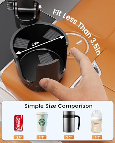 OHLPRO Cup Holder Tablet Mount for Car, Anti-Shake iPad Stand with Drink Holder Fits 5-17" iPad, Tab S10, iPhone, Heavy Duty Truck Vehicle Auto Accessories, Dual Handle Slots Large Mugs - size: for 5-17'' tablet