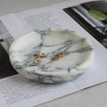 Nawgnail Natural Travertine Marble Jewelry Dish 5.5",Trinket Dish for Ring Earring, Gift for Woman Daugther(Arabescato Calacatta) - color: Arabescato Calacatta