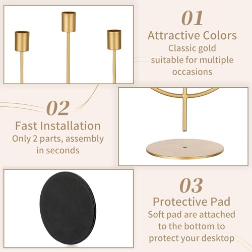 Sziqiqi Gold Candlestick Candle Holders - Candlesticks Candelabra Centerpiece for Tables Taper Candle Holder Bulk 6 Pieces Metal Candleholders for Christmas Wedding Party Event Decorations - color: Gold, size: 6 Pcs