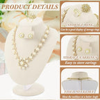 Youyole 3 Pcs Beige Velvet Necklace Display Stand Necklace Jewelry Bust Jewelry Mannequin for Necklace Earrings Ring Show - color: Beige, size: Velvet