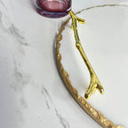Luxury Marble Tray with Stylish Metal Handles, Vanity Tray, Marble Serving Tray for Kitchen, Counter, Dresser, Nightstand and Desk (White with Gold Edges and Handles (Round)) - color: Gold,white
