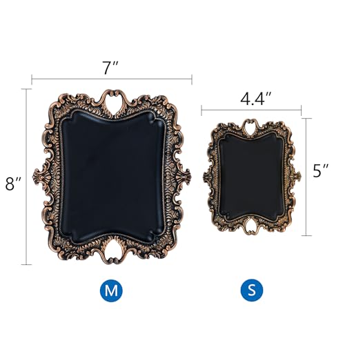 Funly mee 8 x 7 inches Antique Trinket Dish Vintage Jewelry Tray, Ring Holder (Black & Gold, M) - color: Black & Gold, size: Medium