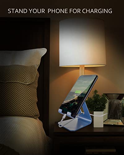CreaDream Cell Phone Stand, Cradle, Holder, Aluminum Desktop Stand Compatible with Switch, All Smart Phone, iPhone 11 Pro Xs Max Xr X Se 8 7 6 6s Plus SE, Sierra Blue - color: Sierra Blue