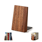 Natural Walnut Wood Bookends for Shelves – Heavy Duty Book Organizer