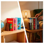 Natural Walnut Wood Bookends for Shelves – Heavy Duty Book Organizer