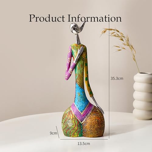 Modern Abstract Resin Sculpture Hand Painted Figurine Metallic Finish Art Collectible for Living Room Shelf Decor Contemporary Home Accent Tabletop Ornament Unique Housewarming Gift,C - color: C