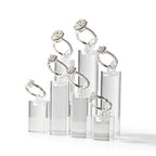 Oirlv Acrylic Jewelry Display Stand Ring Showcase Display Holder 7 PCS Rings Stand (Transparent) - color: Transparent