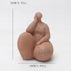 Modern Resin Abstract Sculpture - Contemporary Art Decor for Home/Office, Durable Sandstone Finish, Meditating Figure Statue, Indoor Tabletop Decoration (Squatting Woman)