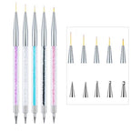 Nail Art Brushes 9Pcs Kit - Painting, Liner, Dotting Tools for Salon - color: b-9pcs