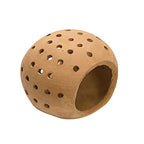 Creative Co-Op Handmade Terracotta Candle Holder with Cutouts - size: 6"L x 5"W x 5"H