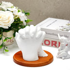 Menkxi Round Wooden Display Base for Hand Casting Kit, 6.3 x 6.3 x 0.6 Inch Solid Wood Stand for Couple & Family Hand Sculpture, Anniversary, Wedding & Home Decor - style: Round