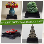 Chunful 2 Pcs Square Wooden Display Stand 6.7 x 6.7 x 2 Inch Wood Vase Display Base Black Pedestal Stand Square Vase Riser for Vases Teapot Trophy Collectibles Aquarium Lamp Home Decoration - size: 6.7 x 6.7 x 2 Inch