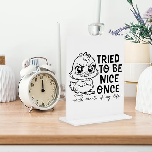 Funny Office Home Decor - Lightweight Acrylic Shelf Decor for Dining Table & Desk, Eye-Catching Decorative Touch for Any Setting, 4 × 4.7 Inches