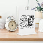 Funny Office Home Decor - Lightweight Acrylic Shelf Decor for Dining Table & Desk, Eye-Catching Decorative Touch for Any Setting, 4 × 4.7 Inches
